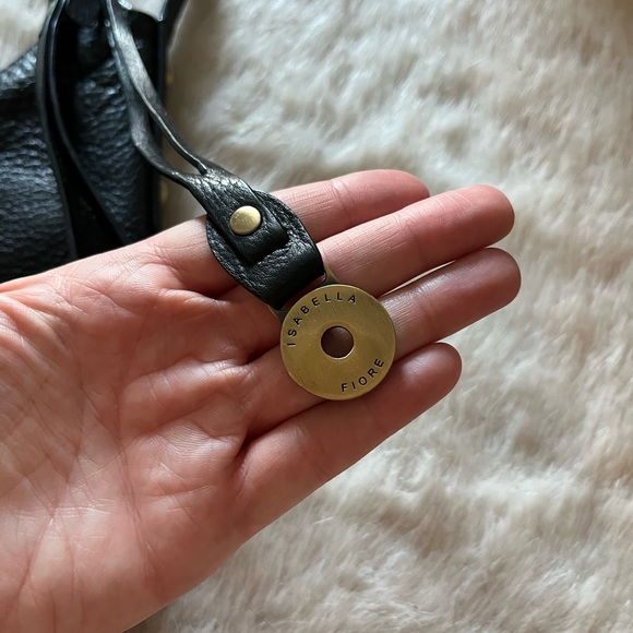 Isabella Fiore Black Leather Crossbody Bag with Gold Stud Detailing - Picture 3 of 16